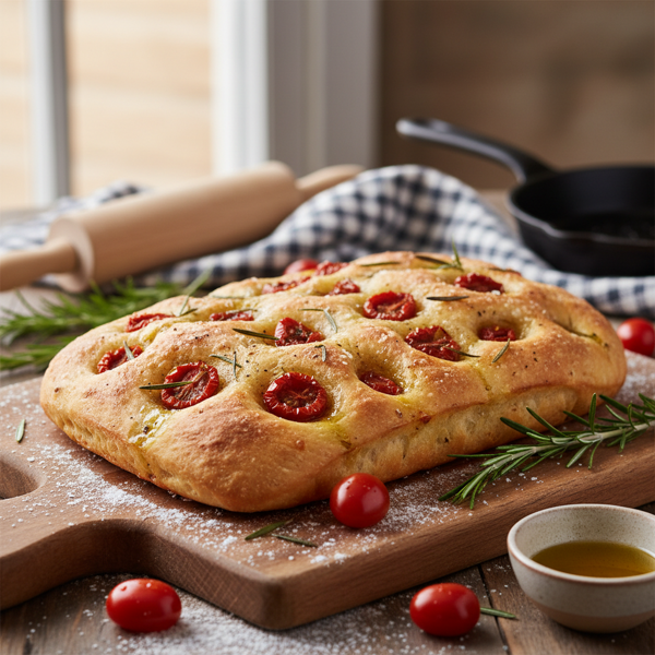 Savory Sun-Dried Tomato Focaccia recipe