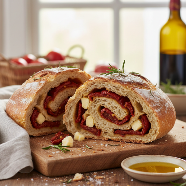 Savory Sun-Dried Tomato and Asiago Artisan Bread recipe