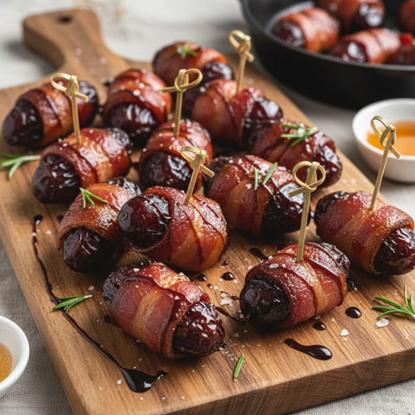 Savory Sweet Bacon-Wrapped Dates recipe
