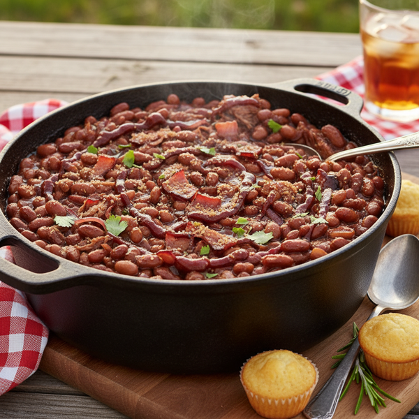 Savory Sweet Barbecue Baked Beans recipe