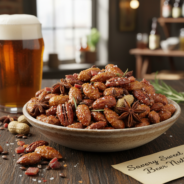 Savory Sweet Beer Nuts recipe