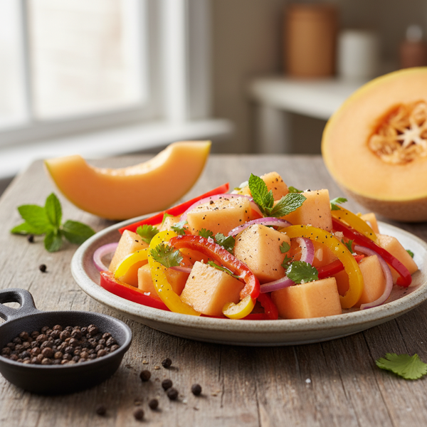 Savory Sweet Cantaloupe & Pepper Delight recipe