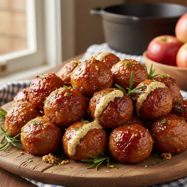 Savory Sweet Mustard Glazed Ham Balls recipe
