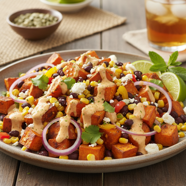 Savory Sweet Potato Salad with Zesty Dressing recipe