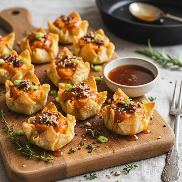Savory Sweet Potato Wonton Bites recipe