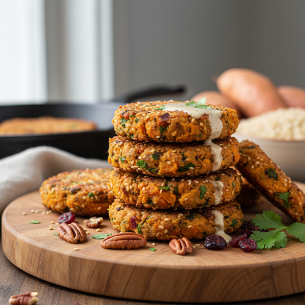 Savory Sweet Potato & Brown Rice Patties recipe