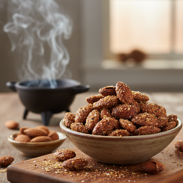 Savory Sweet Smoked Almonds recipe