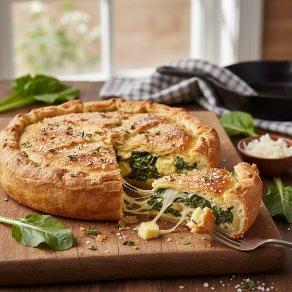 Savory Swiss Chard & Cheese Pie recipe