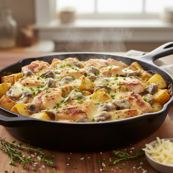 Savory Swiss Chicken Skillet recipe