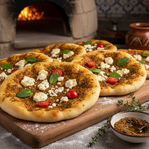 Savory Syrian Manoush Flatbreads recipe