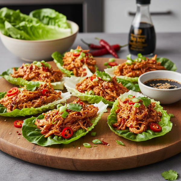 Savory Szechuan Chicken Lettuce Wraps recipe