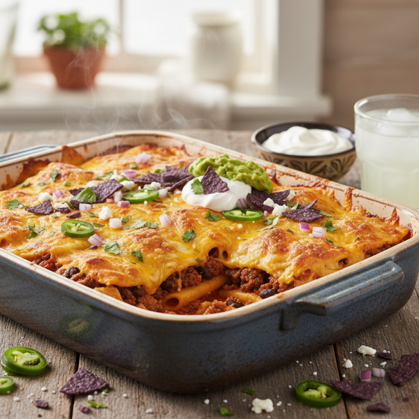 Savory Taco Ravioli Bake recipe