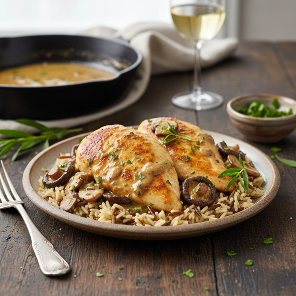Savory Tarragon Mushroom Chicken recipe