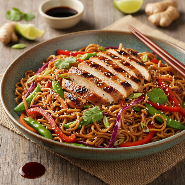 Savory Teriyaki Chicken Noodle Salad recipe