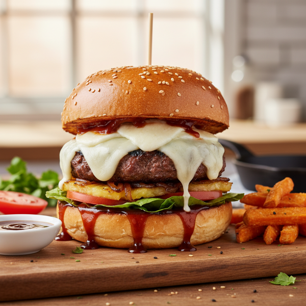 Savory Teriyaki Mozzarella Burgers recipe