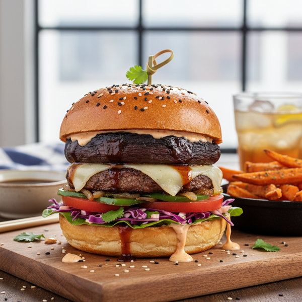 Savory Teriyaki Portabella Burger Delight recipe
