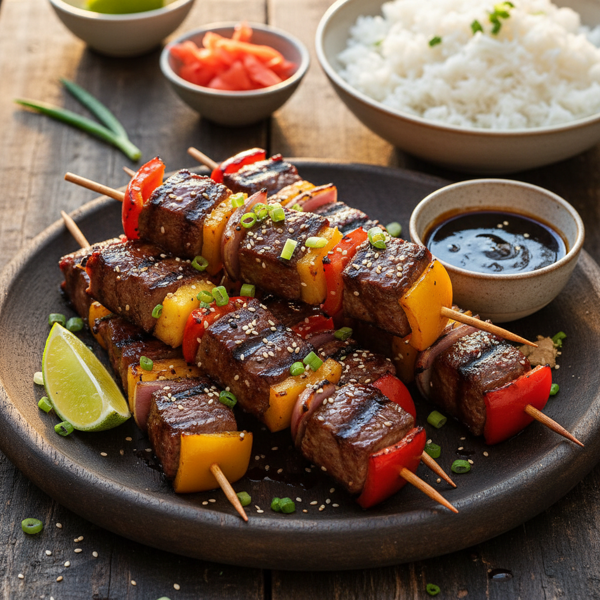 Savory Teriyaki Steak Kabobs recipe