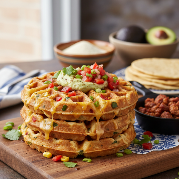 Savory Tex-Mex Cheesy Waffles recipe