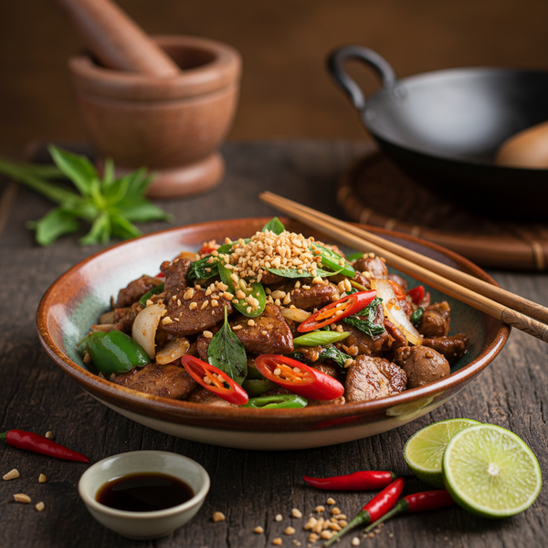 Savory Thai Chicken Liver Stir-Fry recipe