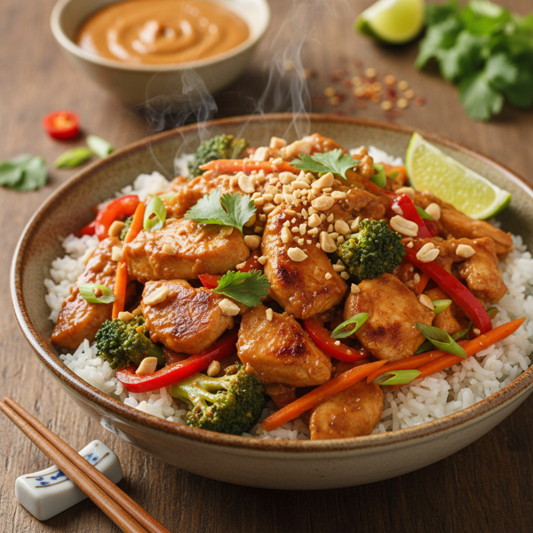 Savory Thai Peanut Chicken Stir-Fry recipe