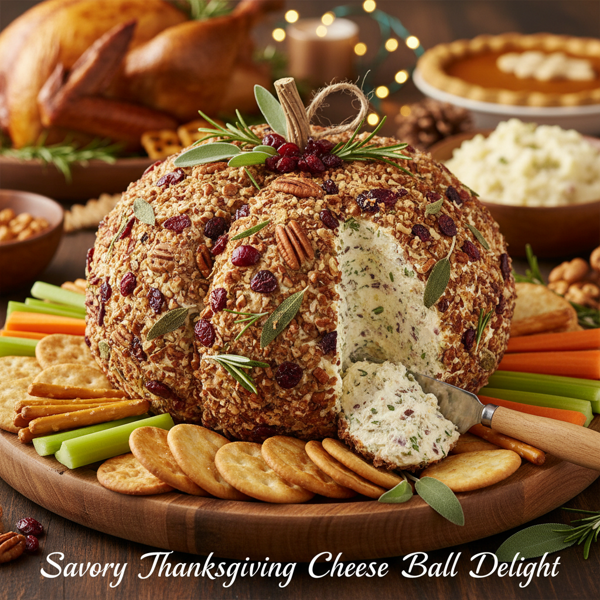Savory Thanksgiving Cheese Ball Delight recipe