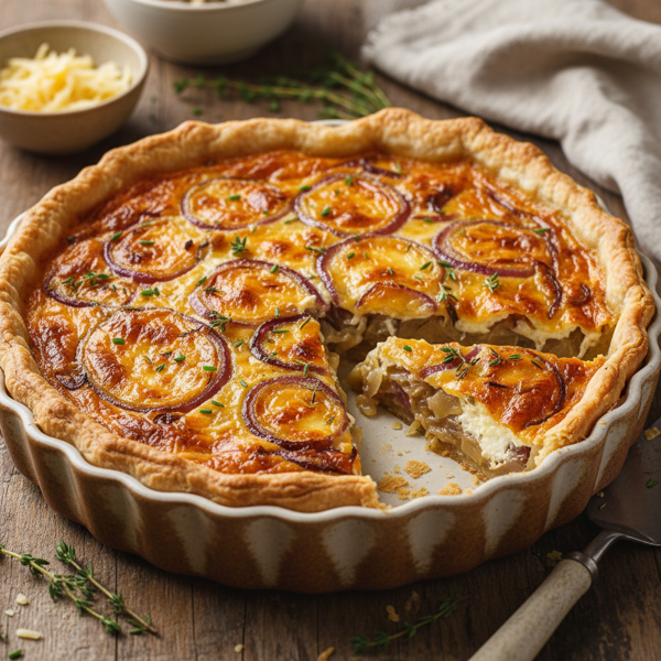Savory Three-Onion Cheese Tart recipe