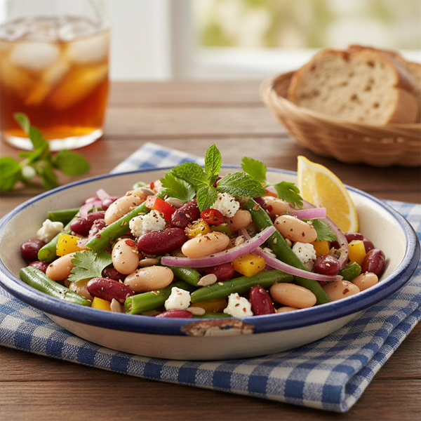 Savory Three Bean Salad Delight recipe