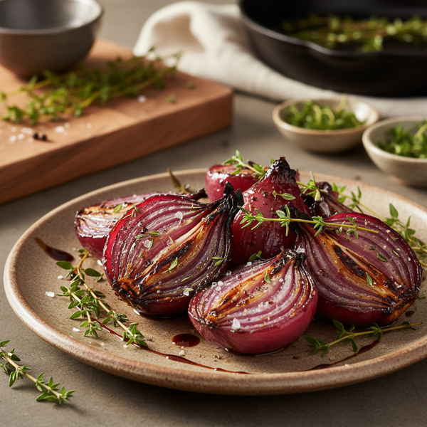 Savory Thyme-Infused Roasted Red Onions recipe