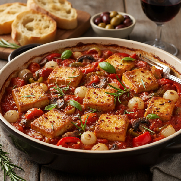 Savory Tofu Cacciatore Bake recipe