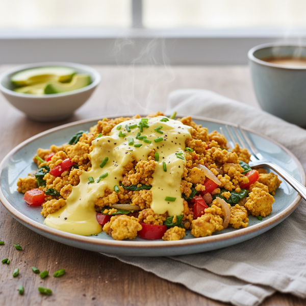 Savory Tofu Scramble with Creamy Hollandaise recipe