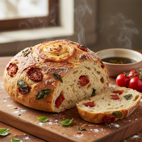 Savory Tomato-Basil Artisan Bread recipe