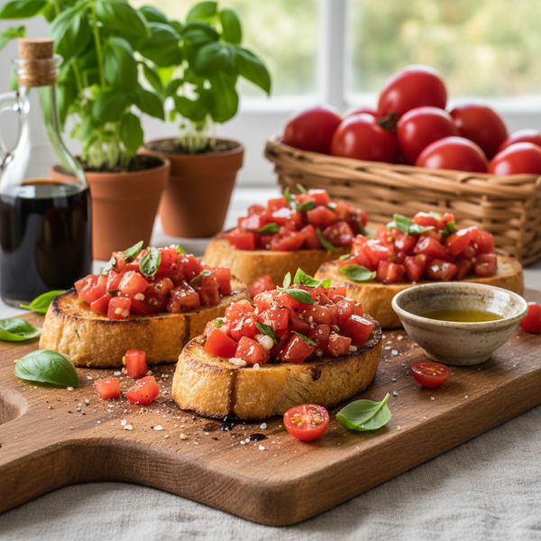 Savory Tomato Basil Bruschetta Delight recipe