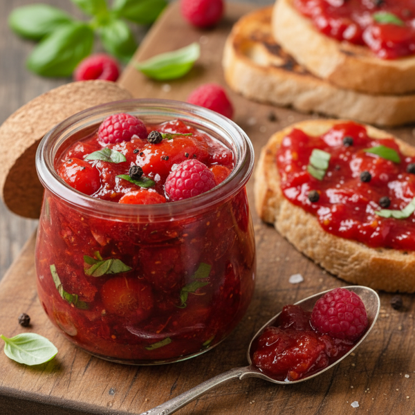 Savory Tomato Raspberry Preserve recipe