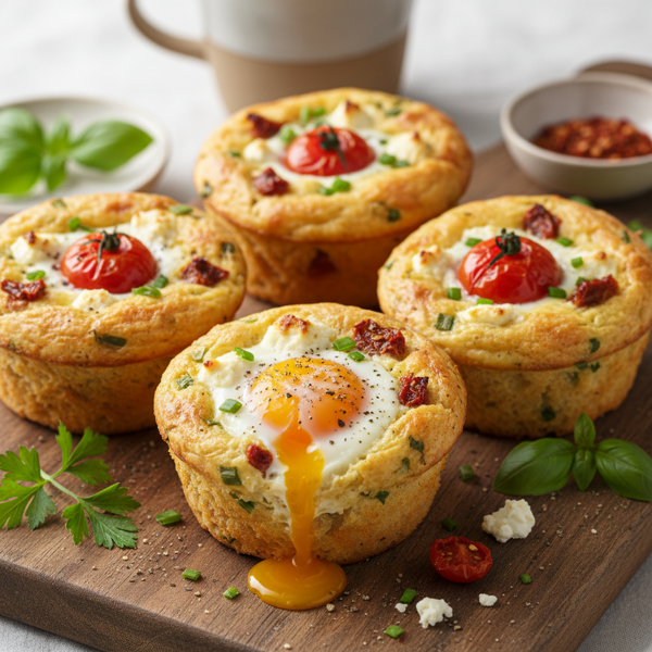 Savory Tomato & Egg Breakfast Muffins recipe