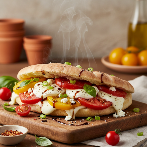 Savory Tomato and Cheese Pita Delight recipe