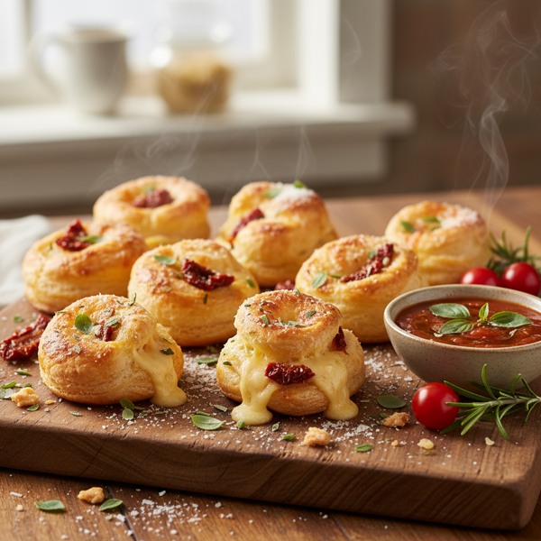 Savory Tomato and Herb Cheese Puffs recipe