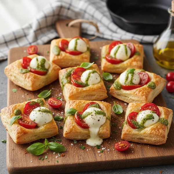 Savory Tomato and Mozzarella Puff Pastry Bites recipe