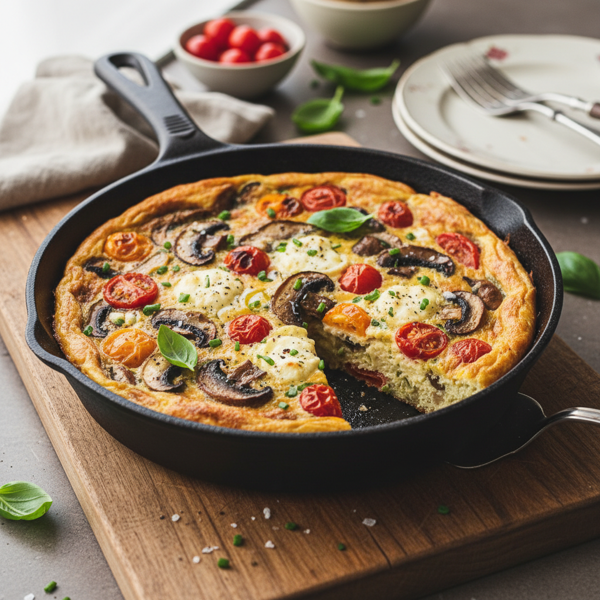 Savory Tomato and Mushroom Frittata recipe