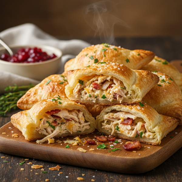 Savory Turkey-Bacon Puff Pastry Pockets recipe