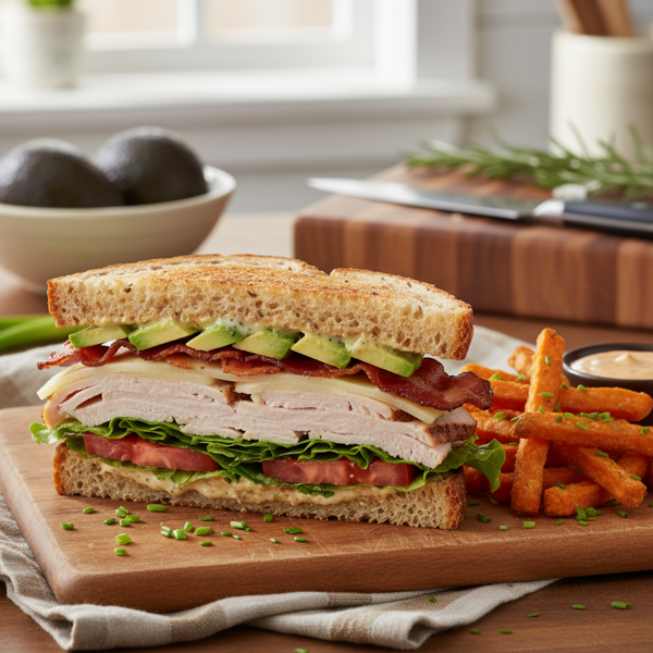 Savory Turkey Avocado Bacon Delight Sandwich recipe