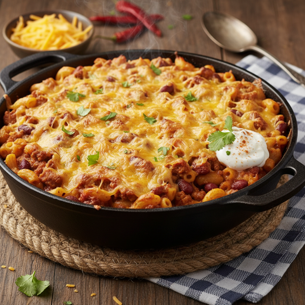 Savory Turkey Chili Mac Bake recipe