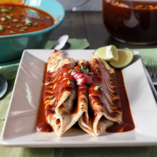 Savory Turkey Enchiladas with Ancho Chili Sauce recipe