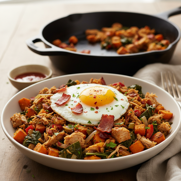 Savory Turkey Hash with Greens recipe