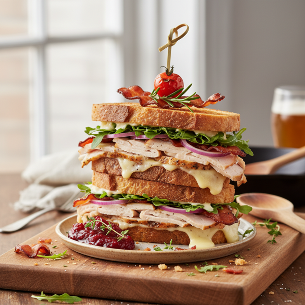 Savory Turkey Havarti & Bacon Stack recipe