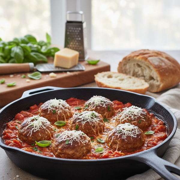 Savory Turkey Meatballs with Parmesan recipe