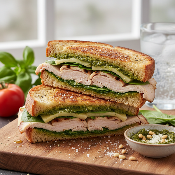 Savory Turkey Pesto Panini Delight recipe