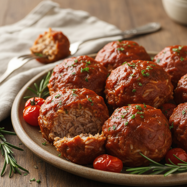 Savory Turkey Porcupine Meatballs recipe
