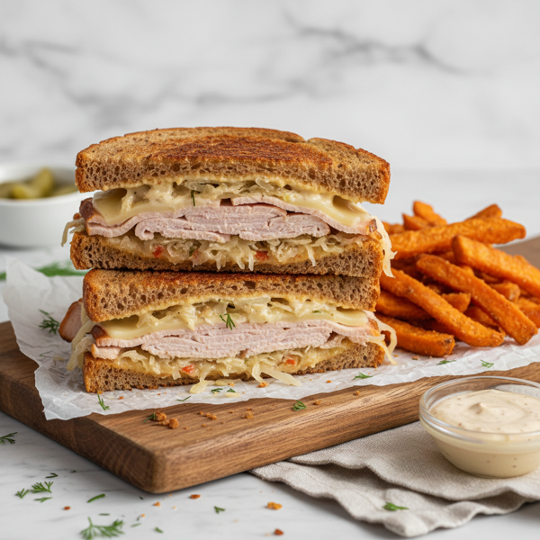 Savory Turkey Reuben Melt Sandwich recipe
