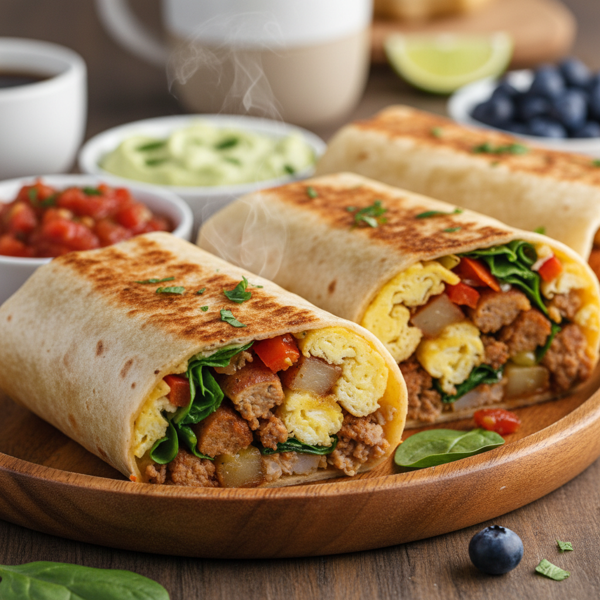 Savory Turkey Sausage Breakfast Burritos recipe