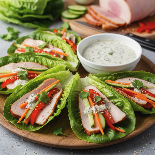 Savory Turkey & Ham Lettuce Wraps recipe
